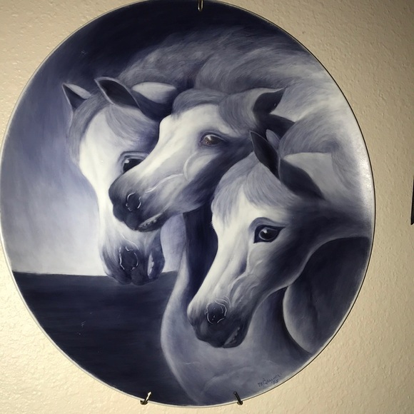 Large Arabian Horses Wall Plate Vintage Perfect - Picture 1 of 8